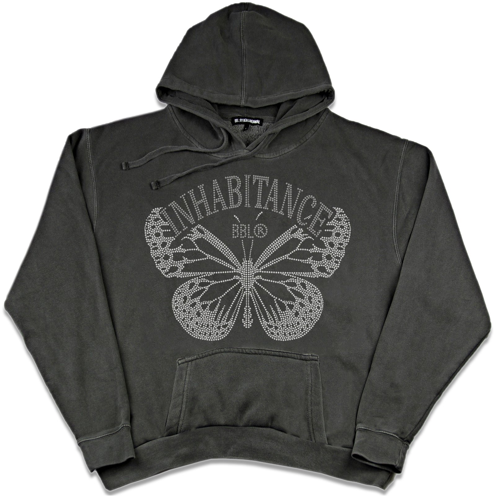 Black 2025 rhinestone hoodie